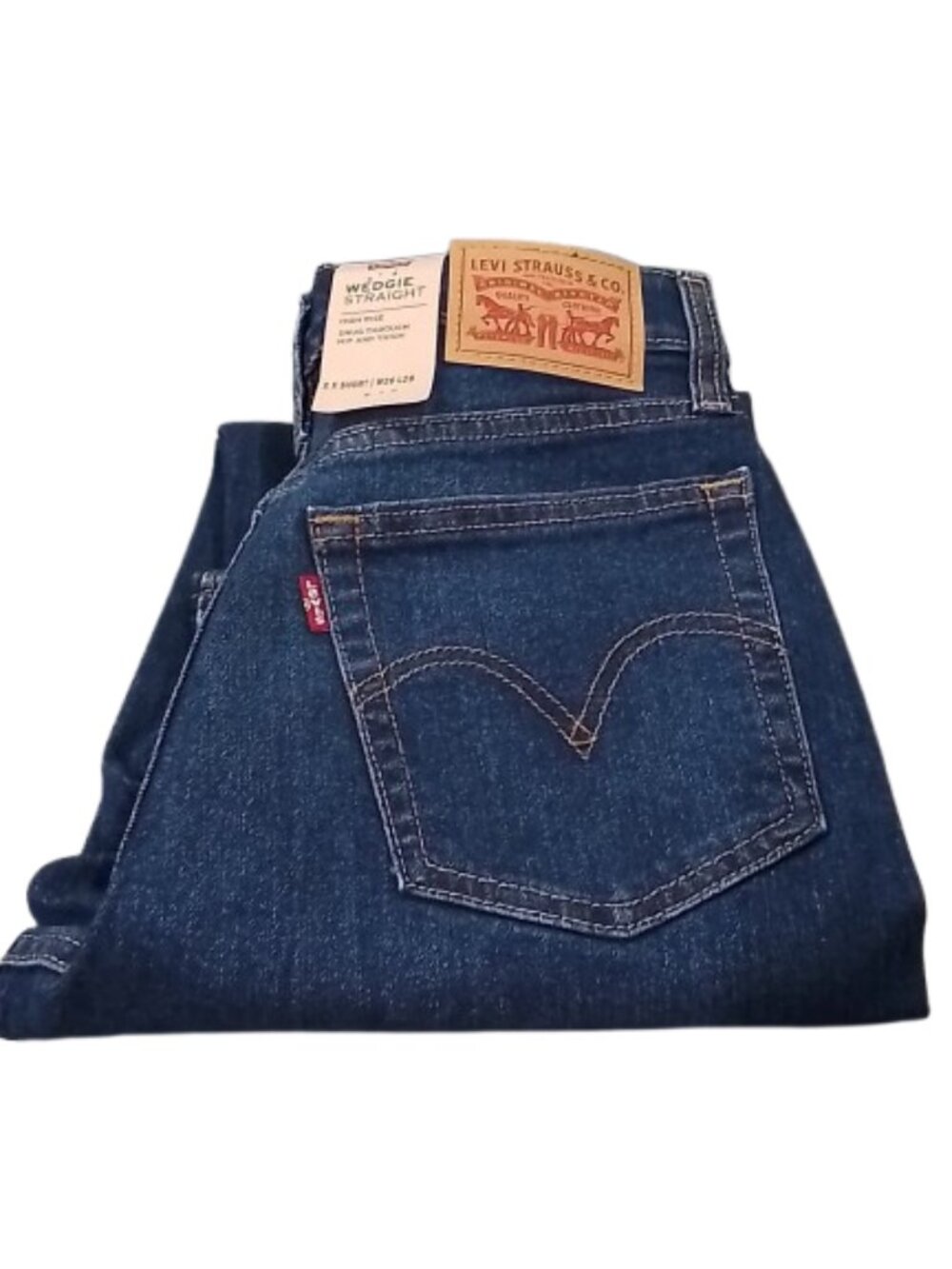 Women's Levi's Wedgie Straight Leg Button Fly Jeans - Forget Me Not - 26x28 -NWT